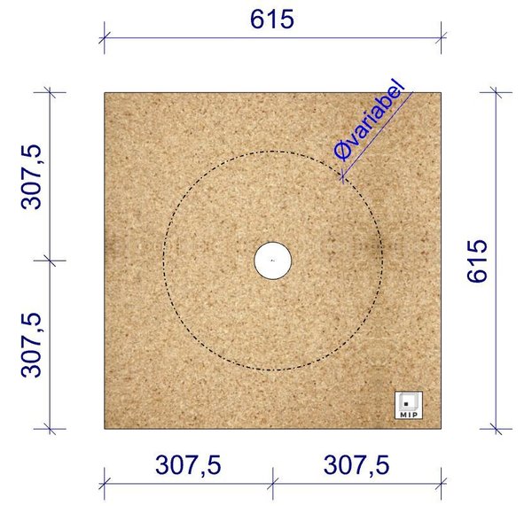 Rasterdecken Verstärkungsplatte 615 x 615 x 8 mm mit Lochbohrung variabel